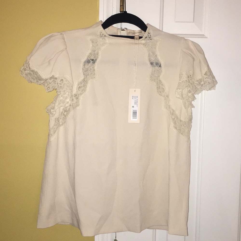 🌷Stunning New Rebecca Taylor Creepe Lace Top